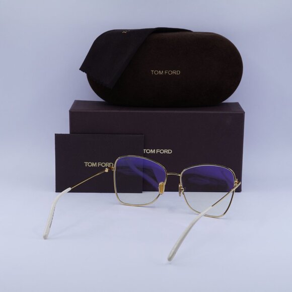 🕶️ New Tom Ford FT5906-B 025 Eyeglasses - Ivory/Gold Frame 55mm - Picture 8 of 8